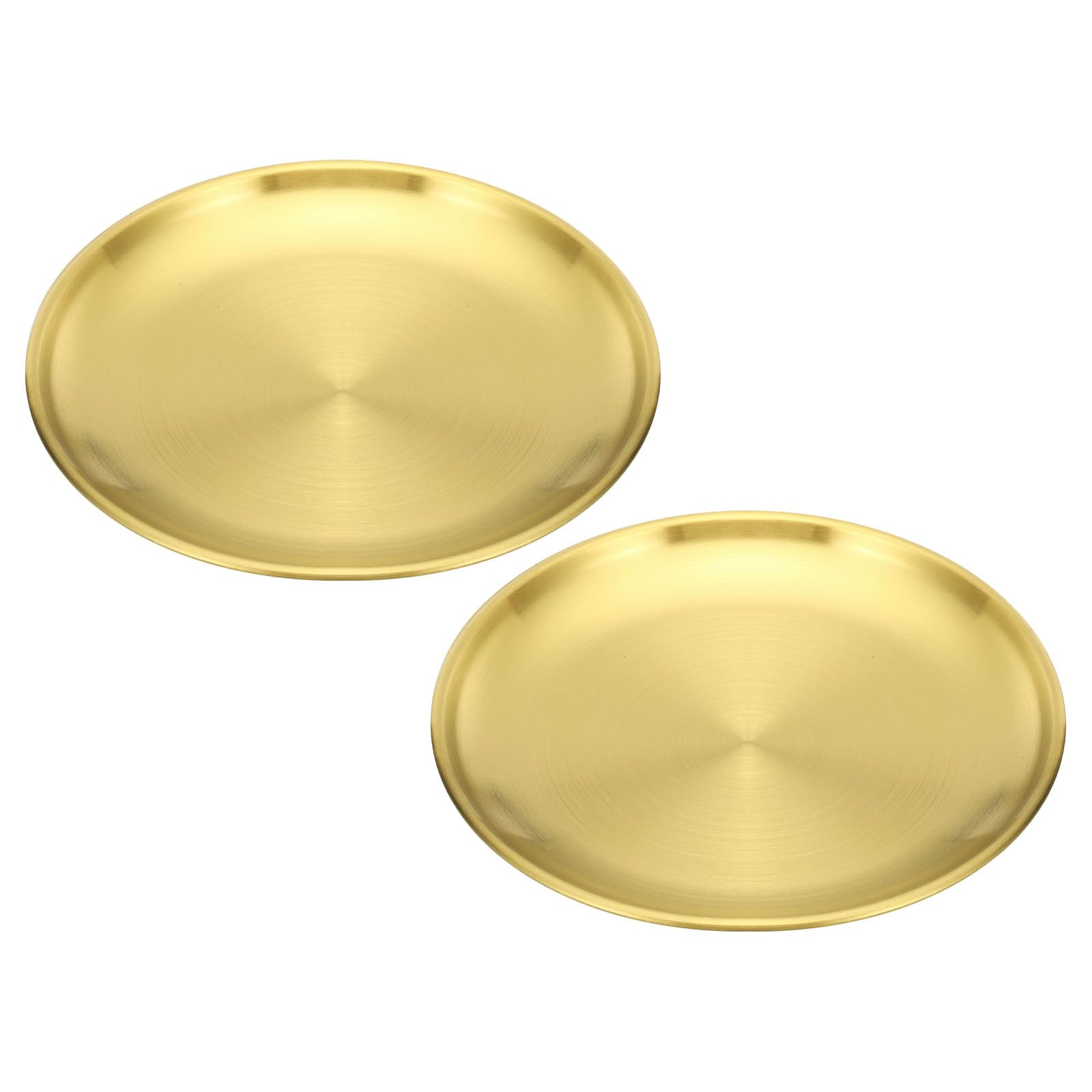 PATIKIL 5.5" Dia. Incense Burner Plate, 2 Pack Coil Incense Holder Alloy Ash Catcher Fireproof Incense Cone Pad Tray for Yoga Spa Room Home Office, Gold Tone
