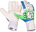 Goalie Gloves Youth, Kids, Adult - LUPOS - Power of the WOLF. Goalkeeper Gloves with Fingersaves, 4 mm Strong Grip German Latex Palm, Extra Backhand Pad, Supportive Wrist Straps