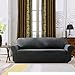 subrtex 1-Piece Jacquard high Stretch Couch slipcover, Furniture Protector for Settee Spandex Washable 3 Seater Cushion Cover Coat (Sofa, Gray)