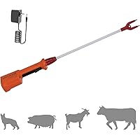 Rechargeable Waterproof Cattle Prod for Cows Hogs Sheep Large Dogs Electric Livestock Prod with 23" Length Flexible Shaft, To