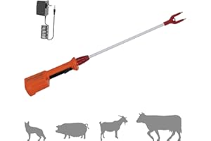 VET.PLUS Rechargeable Waterproof Cattle Prod for Cows Hogs Sheep Large Dogs Electric Livestock Prod with 23" Length Flexible Shaft, Total Length 33.5 inch