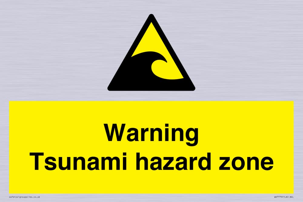 Warning Tsunami hazard zone Sign - 300x200mm - A4L