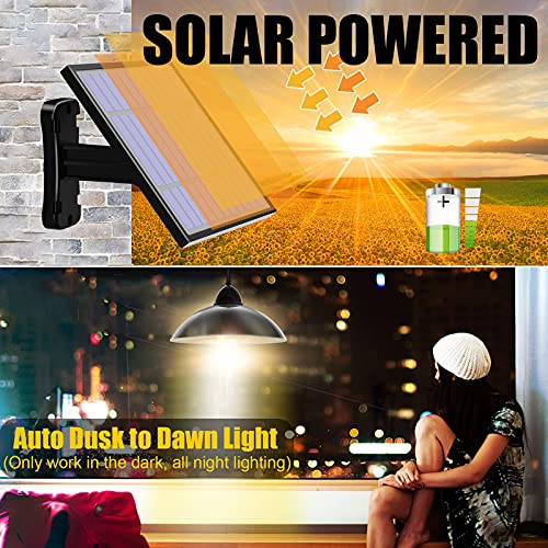 Solar-Lights Outdoor LED-Security Waterproof-Pendant Porch-Light - Patio Light, Auto Dusk to Dawn Light with Remote Control, Hanging Lights for Indoor, Yard, Garden, Decorate-Warm White