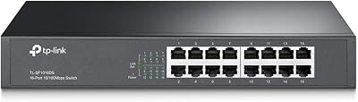 TP-Link TL-SF1016DS 16-Port 10/100Mbps Network Switch Ethernet Splitter Steel