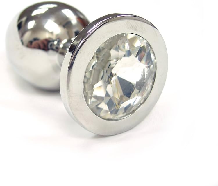 Rouge Large Stainless Steel Anal Butt Plug, Clear