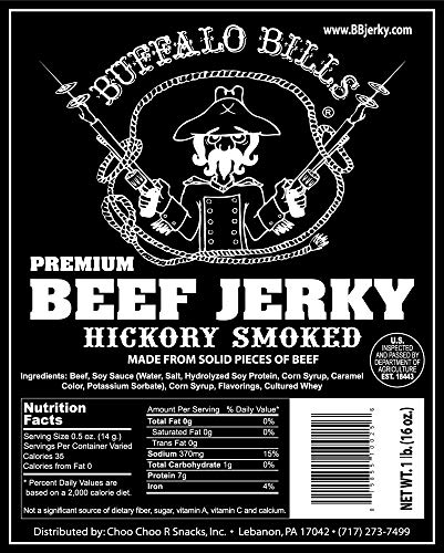 Buffalo Bills 16oz Premium Hickory Beef Jerky Pieces (hickory smoked jerky in random size pieces) - Thumbnail 2