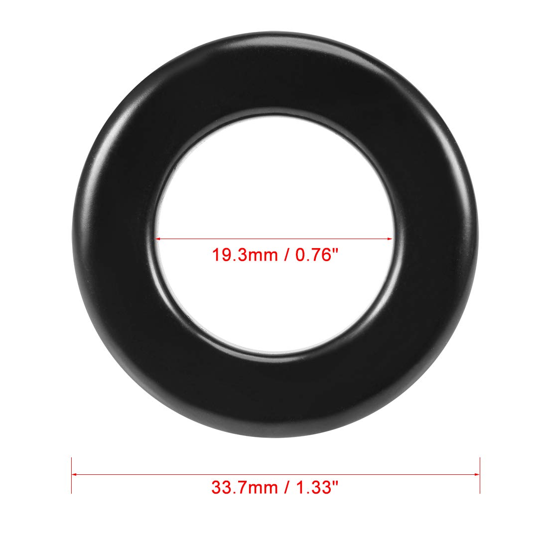 sourcing map 10pcs 19.3 x 33.7 x 11.3mm Ferrite Toroid Ring Iron Powder Toroid Cores Black Gray, Black Gray 10pcs - Image 4