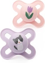 MAM Original Start Soothers 0-2 Months 2 Pack with Travel Case Pink Lilac