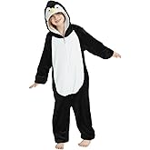 ABENCA Penguin Onesie Kids Animal Costume Girls Pajamas One Piece Plush Sleepwear Cosplay Halloween Christmas