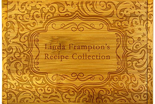 4x6in Recipe Box by Cookbook People Bamboo for Recipe Index Cards Personalized Engraved with Name (Paisley Bamboo)