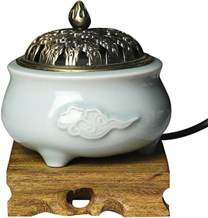 RXBFD Ceramic Electric Incense Burner,Timing Temperature Control Aromatherapy Diffuser,Essential Oil Agarwood Electronic Aroma Furnace,Applicable to a lot of Fragrance Materials