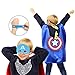 Ecparty Superheros Capes & Masks with Superheros Logo Dress up for Kids (Old 5 Sets)