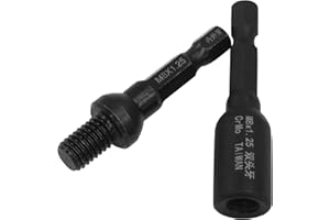 Jiozermi M8 Hanger Bolt Driver and Threaded Insert Driver, Dual-Ended Hex Shank Socket 1/4" Chrome Molybdenum Steel Shaft for M8 Hanger Bolts DIY and Professional Use