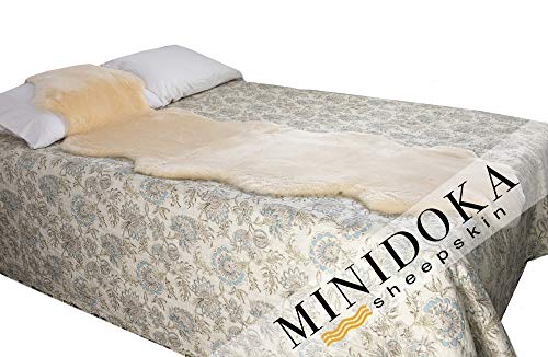 Desert Breeze Distributing Minidoka Sheepskin Medical Underlay, Double Pelt, XL Size, Natural Shape, Average 78"-80" L x 25"-27" W, Super Plush and Silky Soft Merino Lambskin