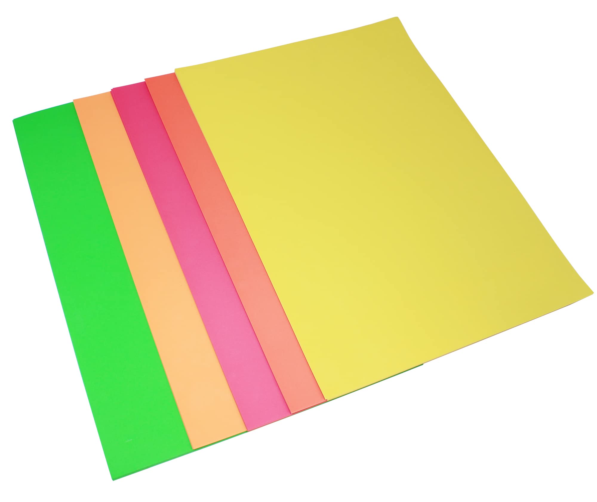 Bright Ideas Fluorescent Paper. Sheet Size: A3 29.7cm x 42cm, Pack of 100 Assorted Sheets. 90gsm Stationery Paper for Arts and Crafts, Ideal for Schools, Home Crafting and Kids Scrapbooking. BI1029.