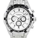 Readeel New Fashion Quartz Hours Stainless Steel Water Resistant Men Analog Leisure Wrist Watch