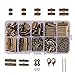 PH PandaHall About 500Pcs Jewelry Finding Sets with Mixed Sizes Ribbon End Drop Ends Jump Ring Chains Class Learning Lots Antique Bronze