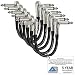 6 Units - 6 Inch - Audioblast HQ-1 - Ultra Flexible - Dual Shielded (100%) - Instrument Effects Pedal Patch Cable w/ &frac14; inch (6.35mm) Low-Profile, R/A Pancake Type TS Connectors & Dual Staggered Boots primary