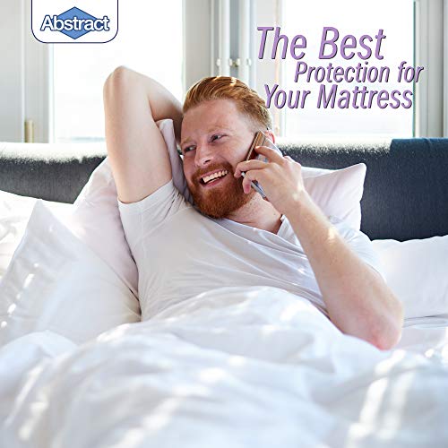 Abstract Vinyl Full Mattress Protector Zipper Closure Style - Best to Protect Your Bed from Spills, Accidents and Damage - 100% Waterproof Plastic - in Twin and Cot Size White (39" X 75")