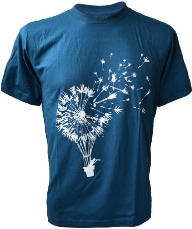 SODAtees flower power dandelion fly away freedom Men's T-SHIRT - Petrol - Large