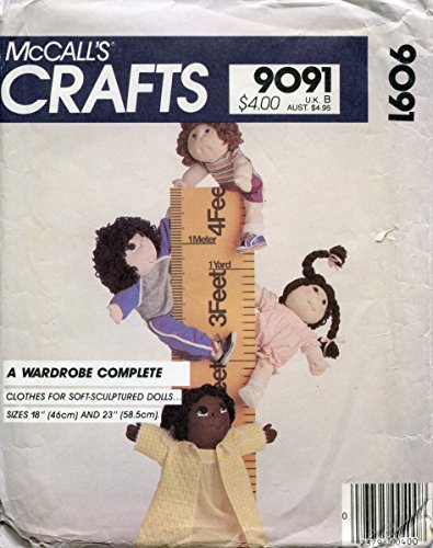 McCall's Crafts Pattern 733 / 9091 Wardrobe for Soft-Sculptured Dolls