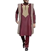 HD African Mens Clothing Traditional Wedding Attire Embroidery Agbada Boubou Caftan Nigerian Male Clothes Set