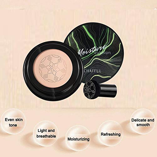 Firstfly Mushroom Air Cushion CC Cream Moisturizing Concealer Makeup Base Primer Liquid Foundation (Natural)