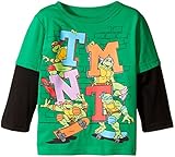Teenage Mutant Ninja Turtles Little Boys' Toddler Long Sleeve T-Shirt Twofer , Green, 2T