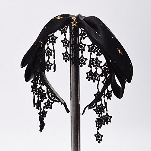 GRACEART Lolita Black Stars Big Bowknot Hairband - Image 4