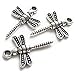 Heather's cf 90 Pieces Silver Tone Dragonfly Beads DIY Charms Pendants 21X14mm