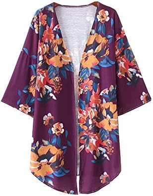 Floral Season Women Casual Shawl Cardigan Floral Short Kimono Blouse