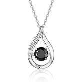 CSZAOA S925 Sterling Silver Necklace for Women,1 Carat Moissanite Pendant Necklace, Engraved 'I LOVE YOU' Gifts for Anniversary, Birthday Gift for Women, new year gifts for women