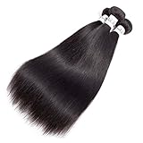 Anknia Brazilian Virgin Hair Straight 3 Bundles Deals 10 12 14 Inches 300 Gram 8A 100% Unprocessed Human Hair Extensions Natural Color Good Cheap Weave Brazilian Straight Hair Bundles