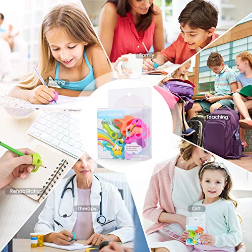 BEINOUS Elephant Pencil Grips for Kids Handwriting, Universal Writing-Aid Trainer Grippers for Children and Preschool, Posture Correction Tools for Righties and Lefties, 3PCS, Specified Colors