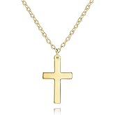 Cossa 14K Gold Cross Necklace for Women 14K Gold Necklace Cross Dainty Small Pendant Necklaces for Faith And Love
