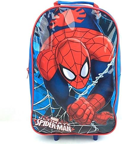 Children's TV Character Kids Boys Girls Wheeled Cabin Hand Luggage Small Trolley Travel Bag (1 x Spiderman Luggage Trolley - Design 3)