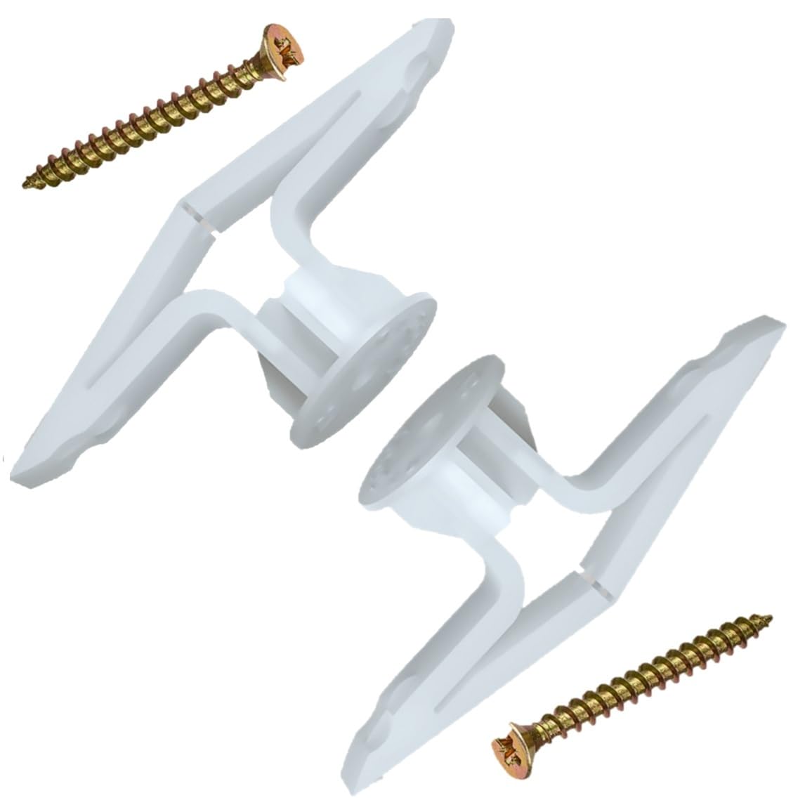 Merriway® BH01139 (20 Pcs) Poly Toggle Cavity Wall Fixings for Hollow Wall Doors and Plasterboard, 9 -13 mm (3/8 -1/2 inch) - Pack of 20 Pieces