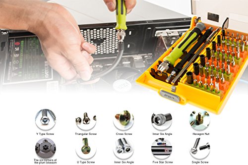 Sourcingbay 45 in 1 Magnetic Screwdriver Bits Set, Precision Screwdriver Tools Box Flexible Kit for Cell Phone PC Wii Precise Repair or Maintenance(SCB-8913)