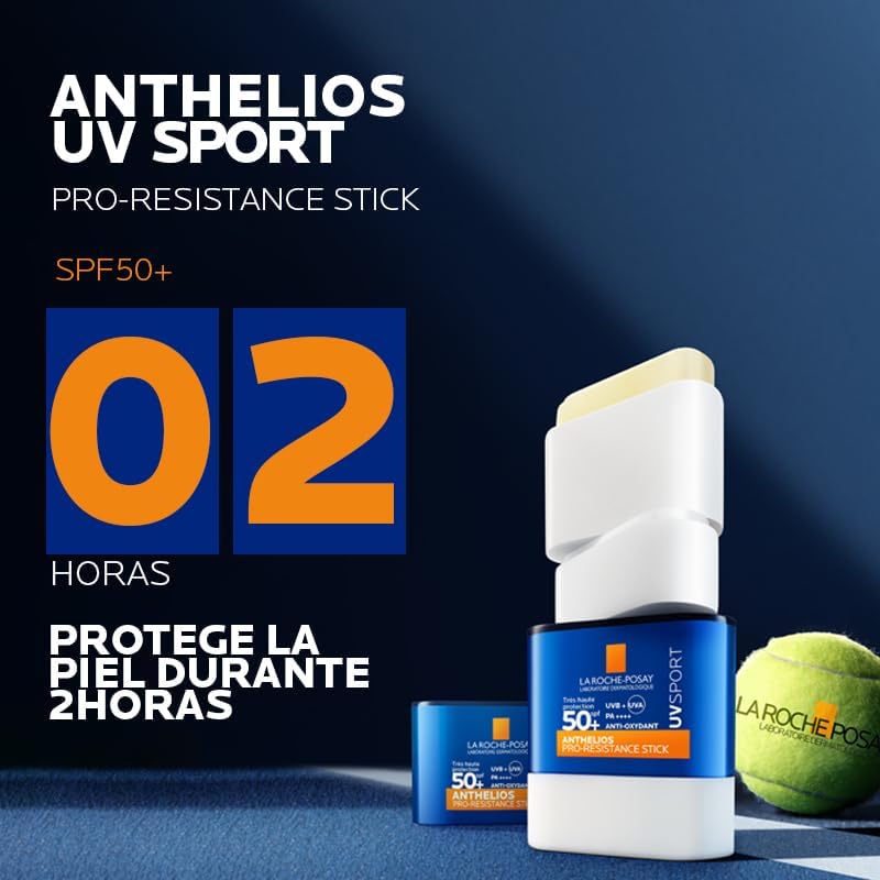 La Roche Posay Anthelios UVSPORT pro-Resistance Stick SPF50+, com Mexoryl400 e vitamina E, todos os tipos e tons de pele, 10ml