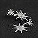 Silver Star Stud Unique Dangling Earrings for Women Fashion Wedding Ear Jacket Christmas Jewelry H1254S