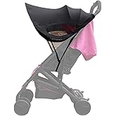 SOONHUA Stroller Sun Cover, Waterproof Umbrella for Stroller, Stroller Sun/Rain Shade, Breathable Toddler Blackout Blind Anti-UV Protection Baby Sun Shade with Adjustable Strap