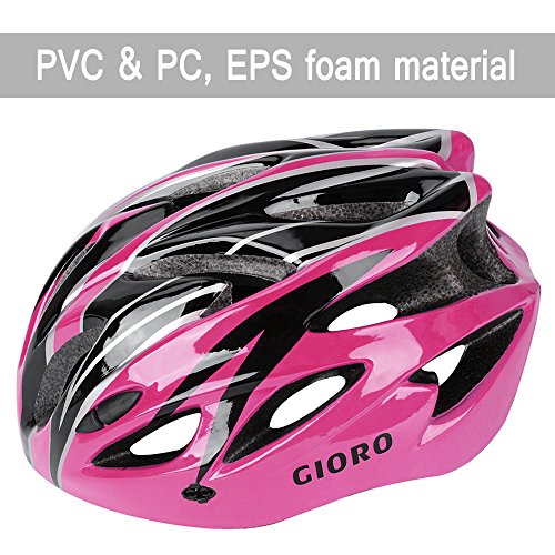 GIORO Ultralight Adult Cycling Bike Helmet for Men Women Specialized Road Urban Mountain Bicycle Safety Protection Certified with Removable Visor and Quick Release Adjustable Strap (Pink & Black) - Thumbnail 2