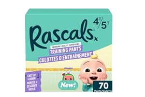 Rascals Training Pants, Size 4T-5T, 70 Count, Unisex, UltraFlex Waistband, Hydrolock, AirSpun Softness, Easy-Tear Sides