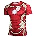 Topway Men's Iron Man Short Sleeve Crewneck Compression Super Heroes T-shirt Wicking Tee (Medium, Red(TXGX01))