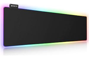 RGB Gaming UtechSmart Large Extended Soft Led Mouse Pad with 14 Lighting Modes 2 Brightness Levels, Computer Keyboard Mousepads Mat 800 x 300mm / 31.5×11.8 inches
