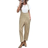 Cicy Bell Womens Casual Bib Overalls Sleeveless Adjustable Straps Barrel Leg Jumpsuits Loose Summer Long Romper with Pockets