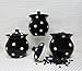 Black with Polka Dot Hand Painted Ceramic Collection By ACK (3pc Canister Set)