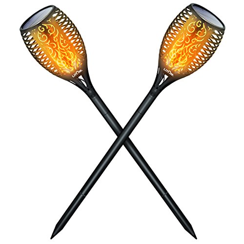 Solar torch light, litom 96 led solar powered atmosphere light wi…