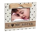 Shabby Chic Baby Loves Sister 4X6 Wooden Picture Frame