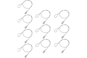 EOERE 10 PCS 24" Braided Stainless Steel Security Cable Max.Load 165lb Luggage Lock Safety Locking Cables, Eyelet 5/16"